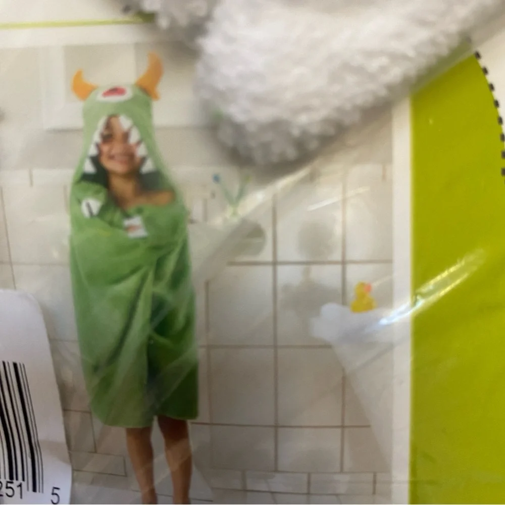 NWT Jumping Beans Hooded Bath Wrap - One Eyed Monster